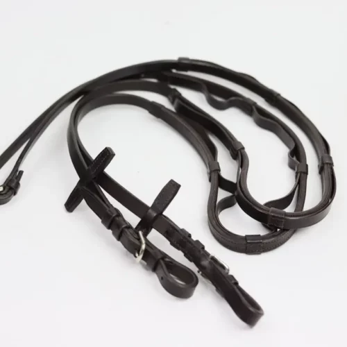 VRTACK Leather Loop Reins Rubber Grip